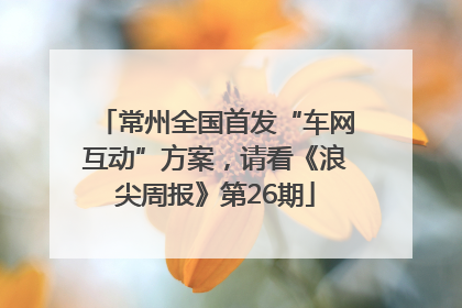 常州全国首发“车网互动”方案，请看《浪尖周报》第26期